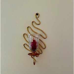 Vintage PartyLite ribbon wall sconce